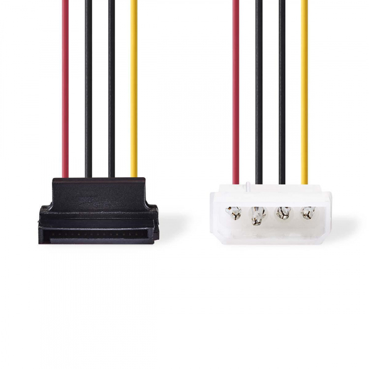 Nedis Interne Voedingskabel | Molex Male | SATA 15-Pins Female | Verguld | 0.15 m | Rond | PVC | Multicolour | Envelop Nedis Interne Voedingskabel | Molex Male | SATA 15-Pins Female | Verguld | 0.15 m | Rond | PVC | Multicolour | Envelop
