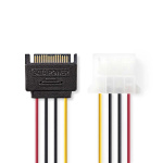 Nedis Interne Voedingskabel | SATA 15-Pins Male | Molex Female | Verguld | 0.15 m | Rond | PVC | Multicolour | Envelop Nedis Interne Voedingskabel | SATA 15-Pins Male | Molex Female | Verguld | 0.15 m | Rond | PVC | Multicolour | Envelop