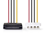 Nedis Interne Voedingskabel | SATA 15-Pins Male | Molex Female | Verguld | 0.15 m | Rond | PVC | Multicolour | Envelop Nedis Interne Voedingskabel | SATA 15-Pins Male | Molex Female | Verguld | 0.15 m | Rond | PVC | Multicolour | Envelop