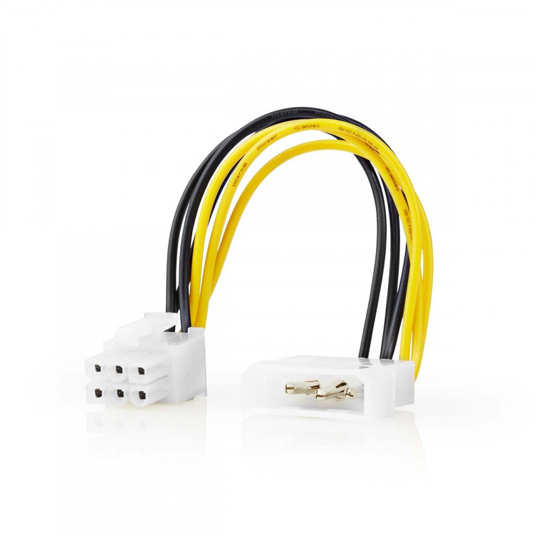 Nedis Interne Voedingskabel | Molex Male | PCI-Express Male | Verguld | 0.20 m | Rond | PVC | Geel / Zwart | Envelop Nedis Interne Voedingskabel | Molex Male | PCI-Express Male | Verguld | 0.20 m | Rond | PVC | Geel / Zwart | Envelop