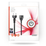 Nedis Stroomkabel | Type F (CEE 7/7) Male | Type F (CEE 7/7) Female | Recht | Recht | Vernikkeld | 3.00 m | Rond | PVC | Zwart | Envelop