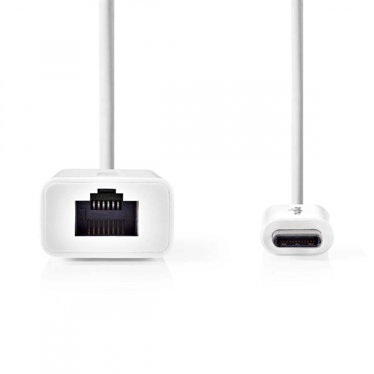 Nedis USB-netwerkadapter | USB 3.2 Gen 1 | 1000 Mbps | USB-C™ Male | RJ45 Female | 0.20 m | Rond | Vernikkeld | Vertind-Koper | Wit | Envelop Nedis USB-netwerkadapter | USB 3.2 Gen 1 | 1000 Mbps | USB-C™ Male | RJ45 Female | 0.20 m | Rond | Vernikkeld | Vertind-Koper | Wit | Envelop