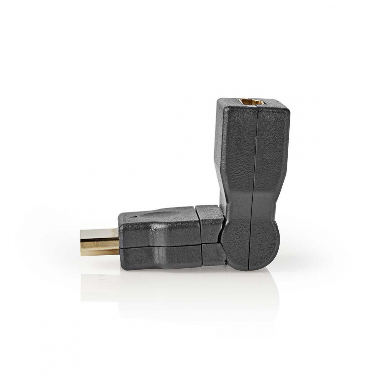 Nedis HDMI™-Adapter | HDMI™ Connector | HDMI™ Output | Verguld | Zwenken | ABS | Zwart | 1 Stuks | Envelop