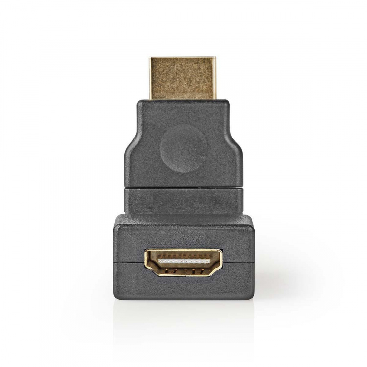 Nedis HDMI™-Adapter | HDMI™ Connector | HDMI™ Output | Verguld | Zwenken | ABS | Zwart | 1 Stuks | Envelop
