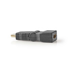 Nedis HDMI™-Adapter | HDMI™ Connector | HDMI™ Output | Verguld | Zwenken | ABS | Zwart | 1 Stuks | Envelop