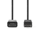 Nedis DisplayPort-Kabel | DisplayPort Male | HDMI™ Connector | 4K@30Hz | Vernikkeld | 2.00 m | Rond | PVC | Zwart | Doos