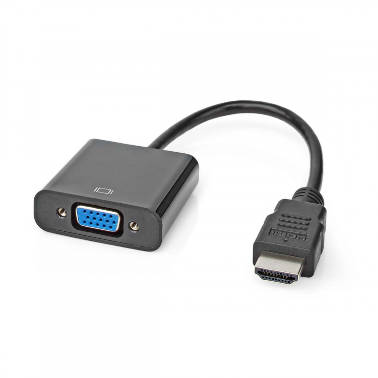 Nedis HDMI™-Adapter | HDMI™ Connector | VGA Female 15p / 3,5 mm Female | Vernikkeld | Recht | PVC | Zwart | 1 Stuks | Doos Nedis HDMI™-Adapter | HDMI™ Connector | VGA Female 15p / 3,5 mm Female | Vernikkeld | Recht | PVC | Zwart | 1 Stuks | Doos