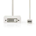 Nedis Mini DisplayPort-Kabel | DisplayPort 1.2 | Mini-DisplayPort Male | DVI-D 24+1-Pins Female / HDMI™ Input / VGA Female 15p | 21.6 Gbps | Vernikkeld | 0.20 m | Rond | PVC | Wit | Blister Nedis Mini DisplayPort-Kabel | DisplayPort 1.2 | Mini-DisplayPort Male | DVI-D 24+1-Pins Female / HDMI™ Input / VGA Female 15p | 21.6 Gbps | Vernikkeld | 0.20 m | Rond | PVC | Wit | Blister