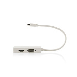 Nedis Mini DisplayPort-Kabel | DisplayPort 1.2 | Mini-DisplayPort Male | DVI-D 24+1-Pins Female / HDMI™ Input / VGA Female 15p | 21.6 Gbps | Vernikkeld | 0.20 m | Rond | PVC | Wit | Blister Nedis Mini DisplayPort-Kabel | DisplayPort 1.2 | Mini-DisplayPort Male | DVI-D 24+1-Pins Female / HDMI™ Input / VGA Female 15p | 21.6 Gbps | Vernikkeld | 0.20 m | Rond | PVC | Wit | Blister