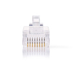 Nedis RJ45-Connector | Male | Solid UTP CAT5e | Recht | Verguld | 10 Stuks | Polycarbonate | Transparant | Doos Nedis RJ45-Connector | Male | Solid UTP CAT5e | Recht | Verguld | 10 Stuks | Polycarbonate | Transparant | Doos