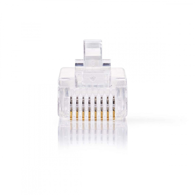 Nedis RJ45-Connector | Male | Solid UTP CAT5e | Recht | Verguld | 10 Stuks | Polycarbonate | Transparant | Doos Nedis RJ45-Connector | Male | Solid UTP CAT5e | Recht | Verguld | 10 Stuks | Polycarbonate | Transparant | Doos