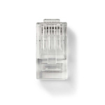 Nedis RJ45-Connector | Male | Solid UTP CAT6 | Recht | Verguld | 10 Stuks | Polycarbonate | Transparant | Doos Nedis RJ45-Connector | Male | Solid UTP CAT6 | Recht | Verguld | 10 Stuks | Polycarbonate | Transparant | Doos