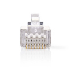 Nedis RJ45-Connector | Male | Solid STP CAT6 | Recht | Verguld | 10 Stuks | Polycarbonate | Transparant | Doos