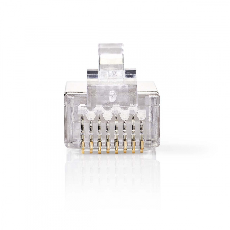 Nedis RJ45-Connector | Male | Solid STP CAT6 | Recht | Verguld | 10 Stuks | Polycarbonate | Transparant | Doos