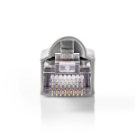 Nedis RJ45-Connector | Male | Solid FTP CAT5e | Recht | Vernikkeld | 10 Stuks | Polycarbonate | Grijs / Transparant | Doos