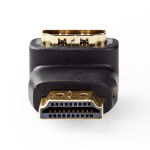 Nedis HDMI™-Adapter | HDMI™ Connector | HDMI™ Output | Verguld | 90° Gehoekt | ABS | Zwart | 1 Stuks | Doos