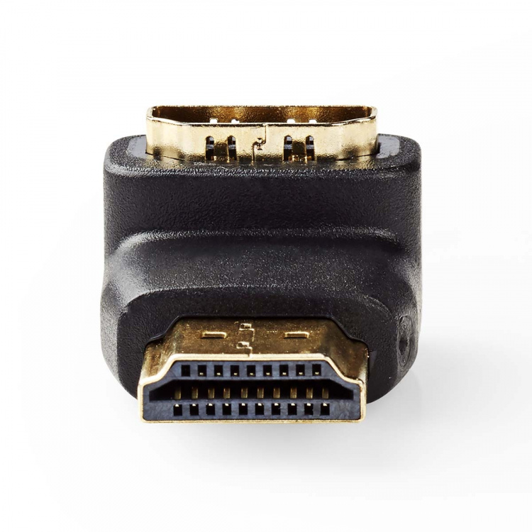 Nedis HDMI™-Adapter | HDMI™ Connector | HDMI™ Output | Verguld | 90° Gehoekt | ABS | Zwart | 1 Stuks | Doos