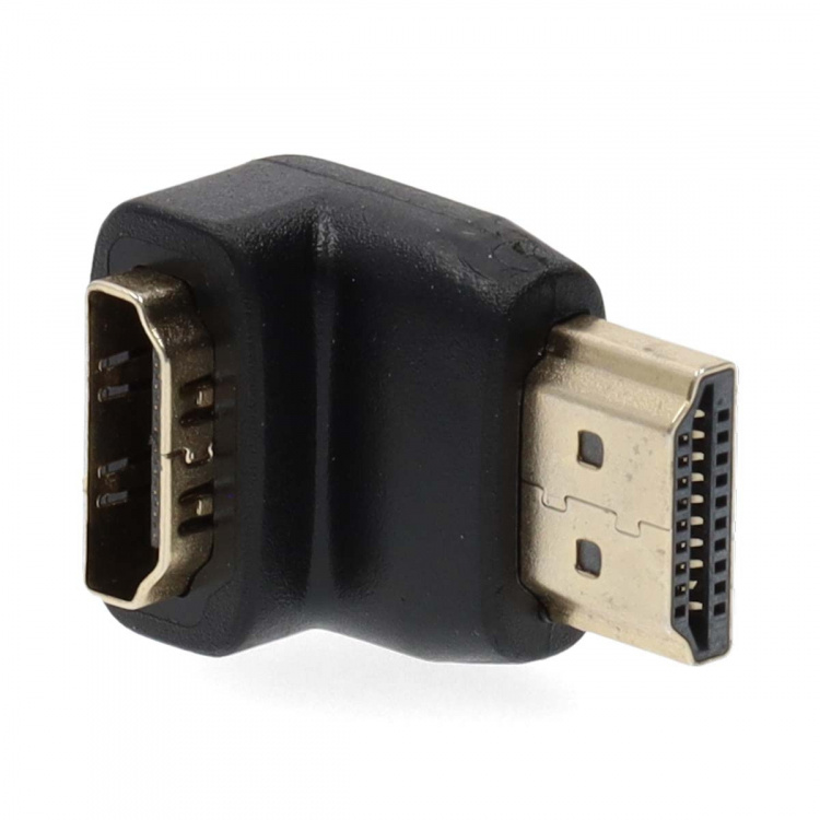 Nedis HDMI™-Adapter | HDMI™ Connector | HDMI™ Output | Verguld | 90° Gehoekt | ABS | Zwart | 1 Stuks | Doos