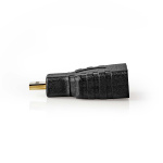 Nedis HDMI™-Adapter | HDMI™ Micro-Connector | HDMI™ Output | Verguld | Recht | ABS | Zwart | 1 Stuks | Doos Nedis HDMI™-Adapter | HDMI™ Micro-Connector | HDMI™ Output | Verguld | Recht | ABS | Zwart | 1 Stuks | Doos