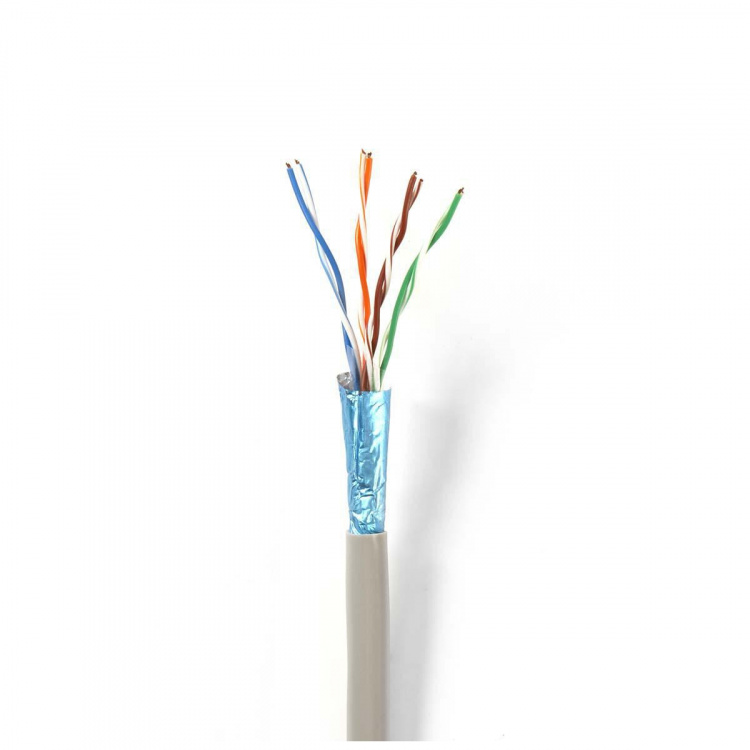 Nedis Netwerk Kabel Rol | CAT6 | Stranded | U/UTP | Koper | 100.0 m | Binnenshuis | Rond | PVC | Grijs | Gift Box