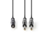 Nedis Stereo-Audiokabel | 2x 6,35 mm Male | 3,5 mm Male | Vernikkeld | 5.00 m | Rond | Donkergrijs | Kartonnen Sleeve Nedis Stereo-Audiokabel | 2x 6,35 mm Male | 3,5 mm Male | Vernikkeld | 5.00 m | Rond | Donkergrijs | Kartonnen Sleeve
