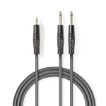 Nedis Stereo-Audiokabel | 2x 6,35 mm Male | 3,5 mm Male | Vernikkeld | 3.00 m | Rond | Donkergrijs | Kartonnen Sleeve Nedis Stereo-Audiokabel | 2x 6,35 mm Male | 3,5 mm Male | Vernikkeld | 3.00 m | Rond | Donkergrijs | Kartonnen Sleeve
