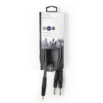 Nedis Stereo-Audiokabel | 2x 6,35 mm Male | 3,5 mm Male | Vernikkeld | 3.00 m | Rond | Donkergrijs | Kartonnen Sleeve Nedis Stereo-Audiokabel | 2x 6,35 mm Male | 3,5 mm Male | Vernikkeld | 3.00 m | Rond | Donkergrijs | Kartonnen Sleeve
