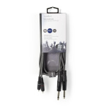 Nedis Stereo-Audiokabel | 2x 6,35 mm Male | 2x RCA Male | Vernikkeld | 1.50 m | Rond | Donkergrijs | Kartonnen Sleeve