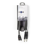 Nedis Stereo-Audiokabel | 2x 6,35 mm Male | 2x RCA Male | Vernikkeld | 3.00 m | Rond | Donkergrijs | Kartonnen Sleeve