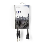 Nedis Stereo-Audiokabel | 2x 6,35 mm Male | 2x RCA Male | Vernikkeld | 5.00 m | Rond | Donkergrijs | Kartonnen Sleeve Nedis Stereo-Audiokabel | 2x 6,35 mm Male | 2x RCA Male | Vernikkeld | 5.00 m | Rond | Donkergrijs | Kartonnen Sleeve