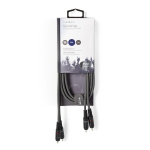Nedis Stereo-Audiokabel | 2x RCA Male | 2x RCA Male | Vernikkeld | 1.50 m | Rond | Donkergrijs | Kartonnen Sleeve