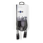Nedis Stereo-Audiokabel | 2x RCA Male | 2x RCA Male | Vernikkeld | 3.00 m | Rond | Donkergrijs | Kartonnen Sleeve Nedis Stereo-Audiokabel | 2x RCA Male | 2x RCA Male | Vernikkeld | 3.00 m | Rond | Donkergrijs | Kartonnen Sleeve