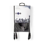 Nedis Stereo-Audiokabel | 2x RCA Male | 2x RCA Male | Vernikkeld | 5.00 m | Rond | Donkergrijs | Kartonnen Sleeve Nedis Stereo-Audiokabel | 2x RCA Male | 2x RCA Male | Vernikkeld | 5.00 m | Rond | Donkergrijs | Kartonnen Sleeve