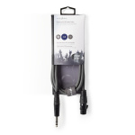 Nedis Gebalanceerde Audiokabel | XLR 3-Pins Female | 6,35 mm Male | Vernikkeld | 1.50 m | Rond | PVC | Donkergrijs | Kartonnen Sleeve