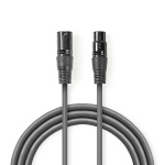 Nedis Gebalanceerde Audiokabel | XLR 3-Pins Male | XLR 3-Pins Female | Vernikkeld | 10.0 m | Rond | PVC | Donkergrijs | Gift Box