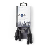 Nedis Gebalanceerde Audiokabel | 2x XLR 3-Pins Male | 2x XLR 3-Pins Female | Vernikkeld | 0.50 m | Rond | PVC | Donkergrijs | Kartonnen Sleeve