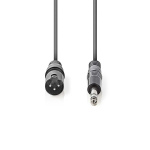 Nedis Gebalanceerde Audiokabel | XLR 3-Pins Male | 6,35 mm Male | Vernikkeld | 3.00 m | Rond | PVC | Donkergrijs | Kartonnen Sleeve Nedis Gebalanceerde Audiokabel | XLR 3-Pins Male | 6,35 mm Male | Vernikkeld | 3.00 m | Rond | PVC | Donkergrijs | Kartonnen Sleeve