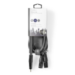 Nedis Gebalanceerde Audiokabel | 2x XLR 3-Pins Male | 3,5 mm Male | Vernikkeld | 1.50 m | Rond | PVC | Donkergrijs | Kartonnen Sleeve Nedis Gebalanceerde Audiokabel | 2x XLR 3-Pins Male | 3,5 mm Male | Vernikkeld | 1.50 m | Rond | PVC | Donkergrijs | Kartonnen Sleeve