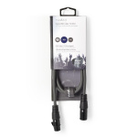 Nedis DMX-Adapterkabel | XLR 3-Pins Male | XLR 3-Pins Female | Vernikkeld | 1.00 m | Rond | PVC | Donkergrijs | Kartonnen Sleeve