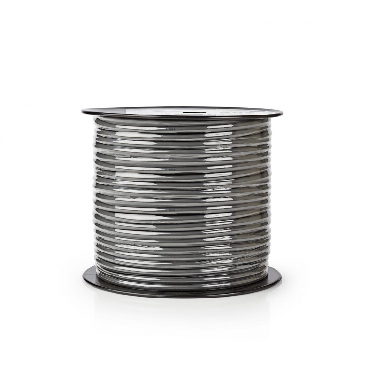 Nedis Speaker-Kabel | 2 x 2.50 mm² | Koper | 100.0 m | Rond | PVC | Donkergrijs | Rol