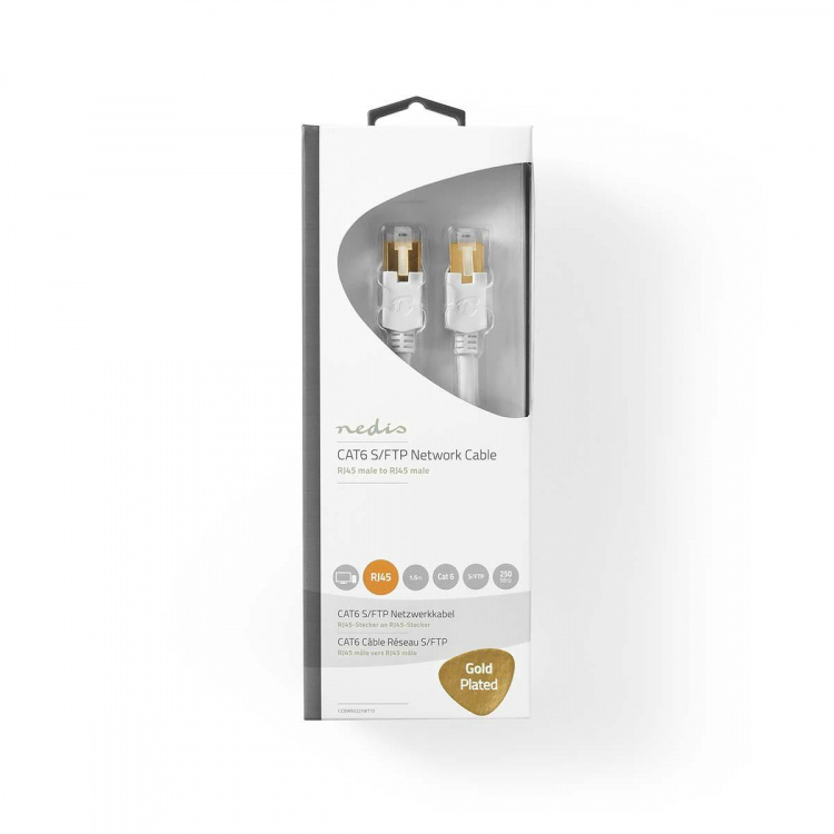 Nedis CAT6 Netwerkkabel | RJ45 Male | RJ45 Male | S/FTP | 1.50 m | Rond | LSZH / PVC | Wit | Window Box