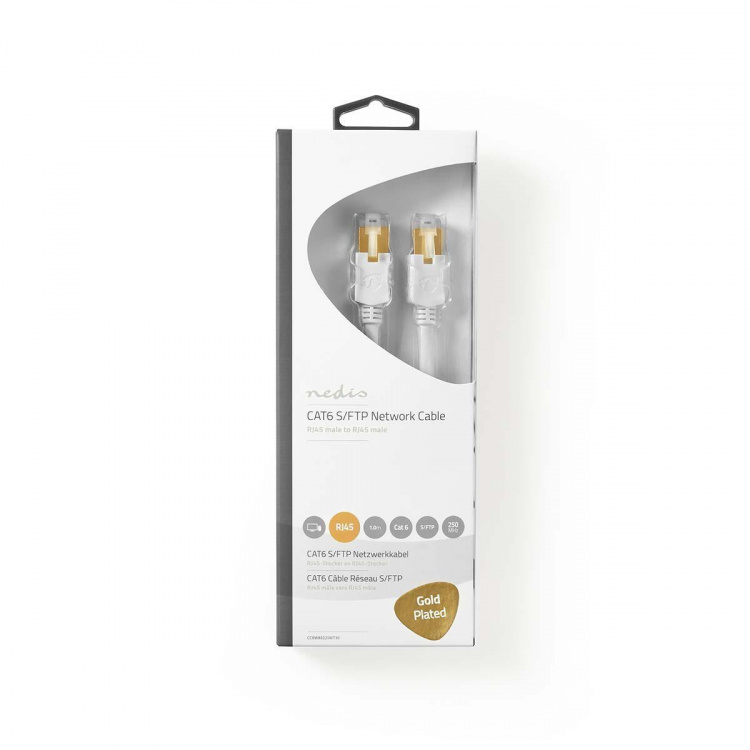 Nedis CAT6 Netwerkkabel | RJ45 Male | RJ45 Male | S/FTP | 1.00 m | Rond | LSZH | Wit | Window Box