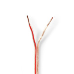 Nedis Speaker-Kabel | 2 x 1.50 mm² | Koper | 100.0 m | Rond | PVC | Transparant | Rol