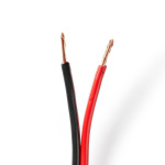 Nedis Speaker-Kabel | 2 x 2.50 mm² | Koper | 100.0 m | Rond | PVC | Rood / Zwart | Rol
