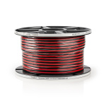 Nedis Speaker-Kabel | 2 x 2.50 mm² | Koper | 100.0 m | Rond | PVC | Rood / Zwart | Rol