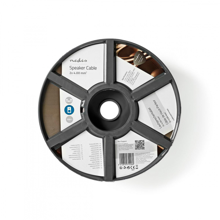 Nedis Speaker-Kabel | 2 x 4.00 mm² | Koper | 100.0 m | Rond | PVC | Transparant | Rol Nedis Speaker-Kabel | 2 x 4.00 mm² | Koper | 100.0 m | Rond | PVC | Transparant | Rol