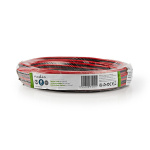 Nedis Speaker-Kabel | 2x 1.50 mm² | CCA | 15.0 m | Rond | PVC | Rood / Zwart | Folieverpakking