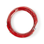 Nedis Speaker-Kabel | 2x 1.50 mm² | CCA | 15.0 m | Rond | PVC | Rood / Zwart | Folieverpakking