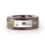 Nedis Speaker-Kabel | 2 x 1.50 mm² | CCA | 100.0 m | Rond | PVC | Rood / Zwart | Folieverpakking