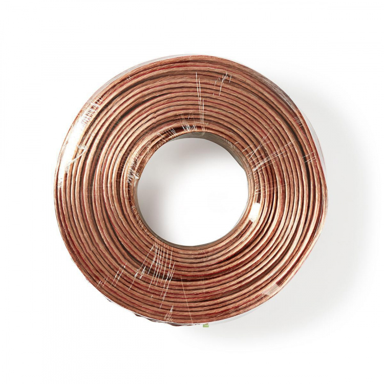 Nedis Speaker-Kabel | 2 x 2.50 mm² | CCA | 100.0 m | Rond | PVC | Transparant | Folieverpakking